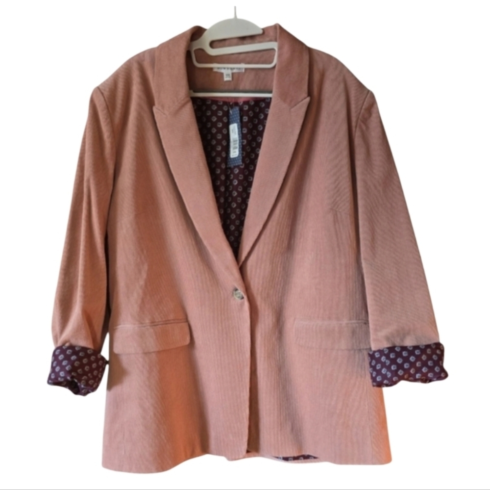 Down East Pink Corduroy Blazer Size XXL NWT